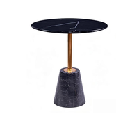 Table basse moderne à base ronde en marbre, style simple, tables d'appoint en métal et marbre faites à la main pour la décoration