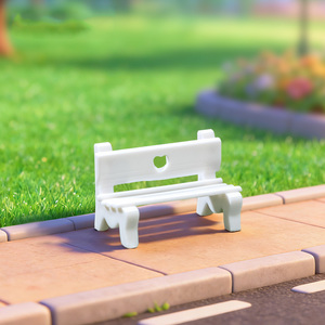New Arrival Heart Mini <b>Bench</b> <b>Plastic</b> Craft Miniature Chair Ornament for Fairy Garden Moss Terrarium Decoration Accessories - Product Image 4