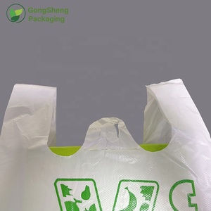 Bolsas de Camiseta Biodegradables con Impresión Personalizada al por Mayor, Bolsas de Plástico para Compras de Frutas de Supermercado de Material PE de Alta Calidad - Product Image 5