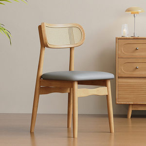 <span class=keywords><strong>Chaise</strong></span> de salle à manger en rotin rétro vintage avec dossier haut de gamme, design français noir, pas d'assemblage requis, utilisation en intérieur - Product Image 4