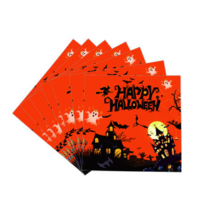 Halloween <b>Disposable</b> Tableware Set Paper <b>Plates</b> Cups Napkins Cutlery Party Supplies Kit for Halloween Celebration - Product Image 5