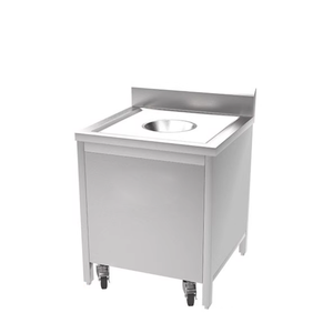 Table de collecte de déchets d'établi mobile <span class=keywords><strong>en</strong></span> acier inoxydable 304 à usage commercial pour hôtels et restaurants équipement de cuisine - Product Image 4