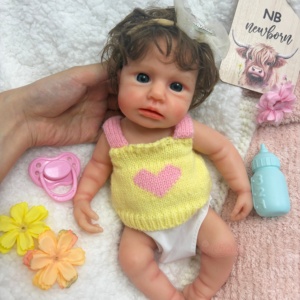 Muñeca Reborn de Silicona Completa LouLou de 12 Pulgadas con Cabello Enraizado, Boca Abierta, Compatible con Chupete, Anatómicamente Correcta, para Juego de Imitación <span class=keywords><strong>Infantil</strong></span> - Product Image 2