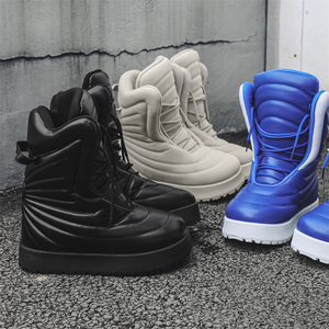 Ngoài Trời Không Thấm Nước Mắt Cá Chân-Chiều Cao Tuyết Khởi Động Da Lưới Lót Ren-Up Đóng Cửa Bằng Sáng Chế Da Cho Mùa Thu Mùa Đông Mùa Xuân Làm Việc - Product Image 3