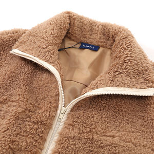 Giacca di Pile da <span class=keywords><strong>Donna</strong></span> <span class=keywords><strong>Oversize</strong></span> con Zip Intera, Capospalla Casual Antivento Imbottito per l'Autunno - Product Image 4