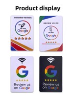 Tarjeta NFC con Código QR para Reseñas de Google, Tarjeta de Presentación con Chip RFID, Mini Etiqueta de 13.56mhz, Redes Sociales, Acrílico
