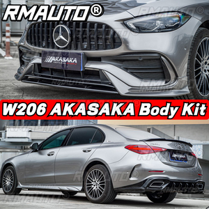 W206 AKASAKA Body Kit Front Bumper <b>Lip</b> <b>Splitter</b> Rear Spoiler Side Skirt Racing Grill for Mercedes Benz C Class W206 2022-2023 - Product Image 5