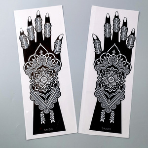 Stencil tatuaggio henné personalizzato all'ingrosso mano e braccio Design fiore impermeabile in vinile PVC indiano Stencil temporaneo Stencil adesivo - Product Image 3