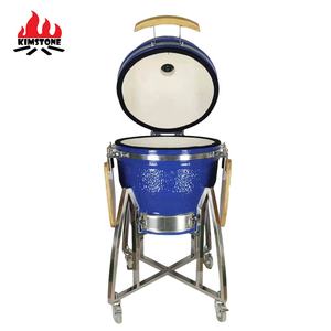 KIMSTONE Kamado 22 pouces L Barbecue en céramique bleu, machine industrielle à charbon de bois, <span class=keywords><strong>mini</strong></span>-grill à poulet, barbecue, fumoir - Product Image 3