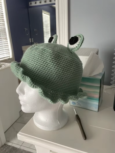Chapeau Bob Unisexe Adulte Tricoté à la Main Motif <span class=keywords><strong>Grenouille</strong></span> <span class=keywords><strong>au</strong></span> <span class=keywords><strong>Crochet</strong></span> Style <span class=keywords><strong>Bonnet</strong></span> Mignon 100% Coton - Product Image 6