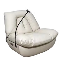 Fauteuil inclinable multifonctionnel moderne en cuir microfibre, pivotant, à bascule, pour salon, avec fonction de massage manuelle