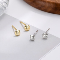 Zierliche 14K Vergoldete S925 Silber Quadratische Kuppel-Ohrstecker Sterling Silber Minimalistische Geometrische Ohrstecker