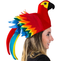 Chapeau de perroquet tropical en velours ODM HLC, accessoire de cosplay pour fête à thème animalier, avec logo, chapeaux de perroquet festifs Margaritaville