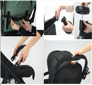 Passeggino Leggero EN1888 con Chiusura a un Pulsante, Carrozzina da Cabina con Cintura di Sicurezza a 5 Punti, <span class=keywords><strong>Ruote</strong></span> <span class=keywords><strong>Grandi</strong></span>, Portatile, Kinderwagen Tascabile - Product Image 3