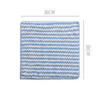 GG66 30*30cm Wellenförmiges Gestreiftes Geschirrtuch Bequemes Küchentuch Saugfähiger Lappen Verdicktes Reinigungstuch Fusselfreies Handtuch