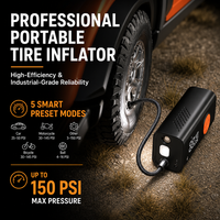 Compresseur d'air électrique portable sans fil 150 PSI, pompe à air rechargeable 4000 mAh avec batterie externe pour voiture, vélo, ballon