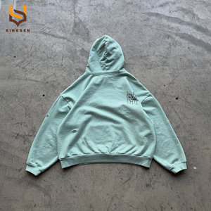 Sweat-shirt surdimensionné pour homme de haute qualité, personnalisé, 420 g/m², imprimé vintage, lavage à l'acide, coton lourd, tissu French Terry, avec capuche - Product Image 2