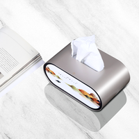 Boîte à mouchoirs 2 en 1 avec lumière de nuit LED, lampe de chevet, décoration d'intérieur, porte-mouchoirs multifonctionnel pour chambre à coucher