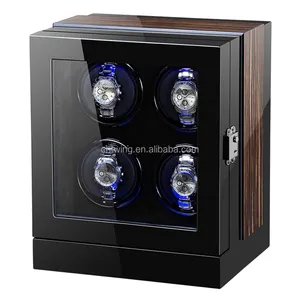 2024 High Quality Quiet Japan Mabuchi Motor Watch Winder LED Wooden Gyro Watch Winder