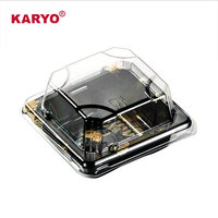 KARYO 1200 Boîte carrée d'emballage alimentaire à emporter Boîte à sushi pour fast-food Petit emballage de boîte à sushi avec couvercle transparent