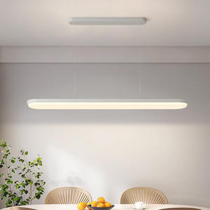 Lampada a sospensione in stile crema, moderna, semplice ed elegante. Nuova lampada a striscia lunga a spettro completo per la protezione degli occhi, ideale per la sala da pranzo - Product Image 1