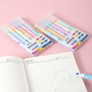 ปากกาเน้นข้อความเฉนจูหยวน 8 สี ปลายสองด้าน สำหรับใช้ในโรงเรียนและสำนักงาน - Product Image 3