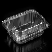 Barquette à fruits jetable ventilée recyclable avec couvercle à charnière |   Conteneur d'emballage en PET transparent de qualité alimentaire pour les raisins