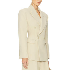 Women's Double-Breasted Blazer Summer Polyester High-End Light Luxury Elegant Office Waist-Cinched Slim-Fit <b>Top</b> - Product Image 3