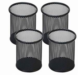 Porte-stylos en maille de forme ronde, conteneur à crayons, organisateur de rangement de bureau multifonctionnel en métal ajouré - Product Image 5