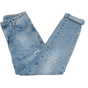 Jeans de mezclilla de algodón puro lavados, de estilo clásico para hombre, de alta calidad, transpirables, para uso diario. - Product Image 1