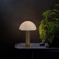 Lampe de table rechargeable en faux albâtre demi-lune, grande, luxe, pour restaurant