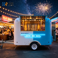 Remolque de Café Móvil, Remolque Personalizado para Venta de Comida con Ventana Eléctrica Abatible para Negocios de Bebidas