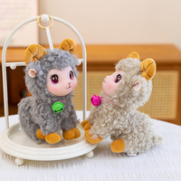 Peluche de mouton à cornes bouclées assis-debout, jouet en peluche pour enfants, compagnon, cadeau d'anniversaire, décoration de chambre et de bureau, directement de l'usine