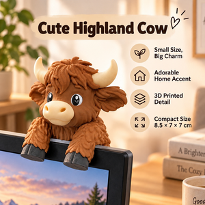 ตุ๊กตาวัวไฮแลนด์น่ารัก พิมพ์ 3 มิติ ของตกแต่งบ้าน/สำนักงาน ของขวัญ - Product Image 5