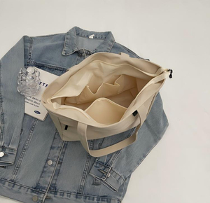 New Style Fashion Custom Letter <b>Canvas</b> Bags Women Shoulder Cotton <b>Canvas</b> <b>Tote</b> Bag with Pocket for Class and Work - Product Image 4