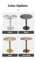 Table de bar de luxe de haute qualité en acier inoxydable doré, table ronde haute pour événements, hôtels, restaurants