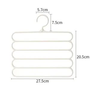 Perchero de 5 niveles engrosado para pantalones, organizador creativo antideslizante para ropa, colgador con clip para pantalones - Product Image 6