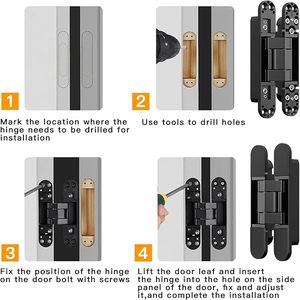 Bisagra de puerta invisible DIVINE Bisagra resistente ajustable 3D <span class=keywords><strong>para</strong></span> puerta de madera - Product Image 4