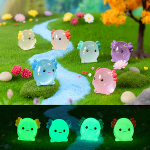 Figuras de Axolote <span class=keywords><strong>en</strong></span> Resina que Brillan <span class=keywords><strong>en</strong></span> la Oscuridad, 6 Estilos, Adornos Luminosos para Jardín de Hadas, Micropaisaje, Manualidades - Product Image 1