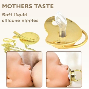 Fábrica a granel lujoso sintético dorado Bling bebé <span class=keywords><strong>chupete</strong></span> <span class=keywords><strong>y</strong></span> Clips BPA libre de silicona recién nacido <span class=keywords><strong>chupete</strong></span> regalos bebé <span class=keywords><strong>chupete</strong></span> - Product Image 3