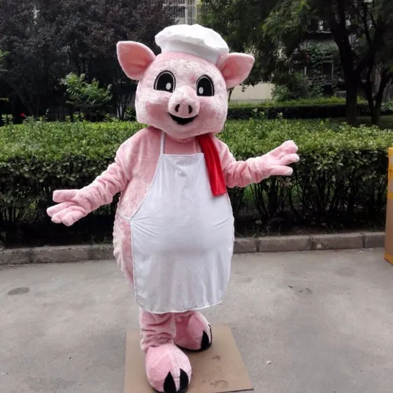 Funtoys Pig Chef Carnaval Birthday Party Game Publicidade Props Cosplay Mascot Costume para Animal Dos Desenhos Animados para Adulto