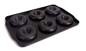 Chefmade Black 6 Cups Donut Backform mit Antihaft-Kohlenstoffs tahl Silber - Product Image 3