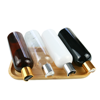 Bouteilles de shampooing en plastique transparentes ambrées vides de 4 oz, 8 oz, 10 oz, 16 oz, pour cosmétiques, lotions corporelles, avec bouchon à disque