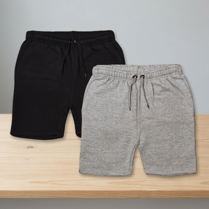 Shorts de sport pour hommes en coton-polyester, personnalisables avec logo, à cordon de serrage, tricotés, unis, de haute qualité, pour l'entraînement, la course et la gym, avec poches - Product Image 3