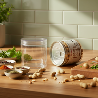 211 # bocal en plastique transparent vide de qualité alimentaire personnalisé boîtes de pop PET jetables pour emballage alimentaire avec extrémité ouverte facile ajouter un couvercle rotatif
