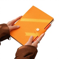 Cuaderno de Negocios A5 de Cuero PU Suave, Ideal para Escribir, con Cierre, Hojas Sueltas, Marcador, Diario, Juego de Cuadernos de Alta Gama