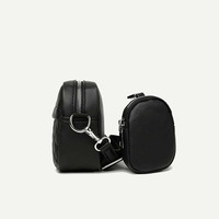 Mini sacs à main en cuir PU noir pour femme, sac à bandoulière matelassé avec porte-monnaie pour femme