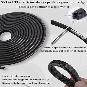 कार डोर एज गार्ड 16 फीट (5 मीटर) यूनिवर्सल कार का दरवाजा सील एंटी-टक्कर स्ट्रिप एज प्रोटेक्शन कार रबर सुरक्षा डोर किनारे - Product Image 4
