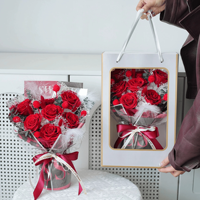 Bouquet de fleurs immortelles, cadeau pour la Saint-Valentin, la fête des mères, un mariage, rose éternelle séchée, pétales de rose, matériau naturel préservé