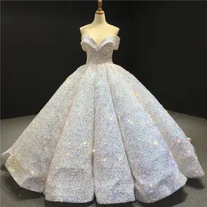 Cheap Lace Oem Custom Design Hight Quality Off-shoulder, Beige White Wedding Dress Bridal Gown Bride Dress